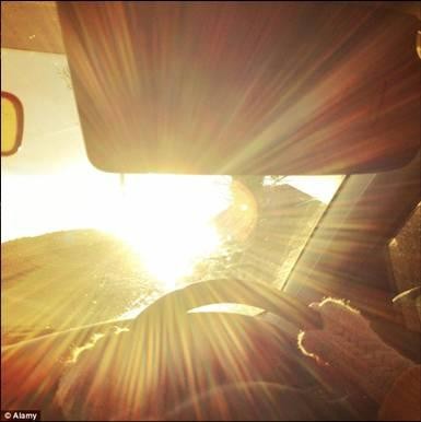 sun while driving